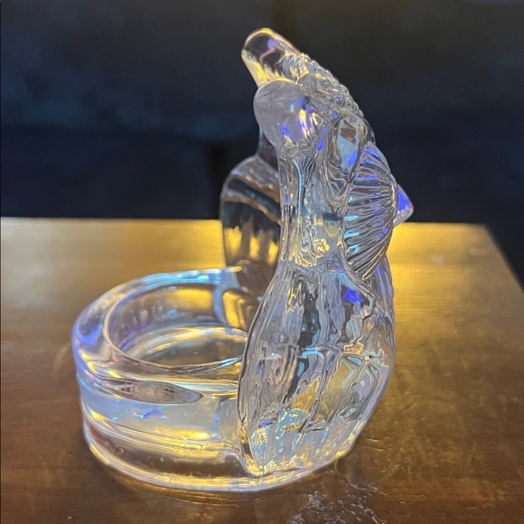 Clear Glass Owl votive candle holder - Picture 4 of 6